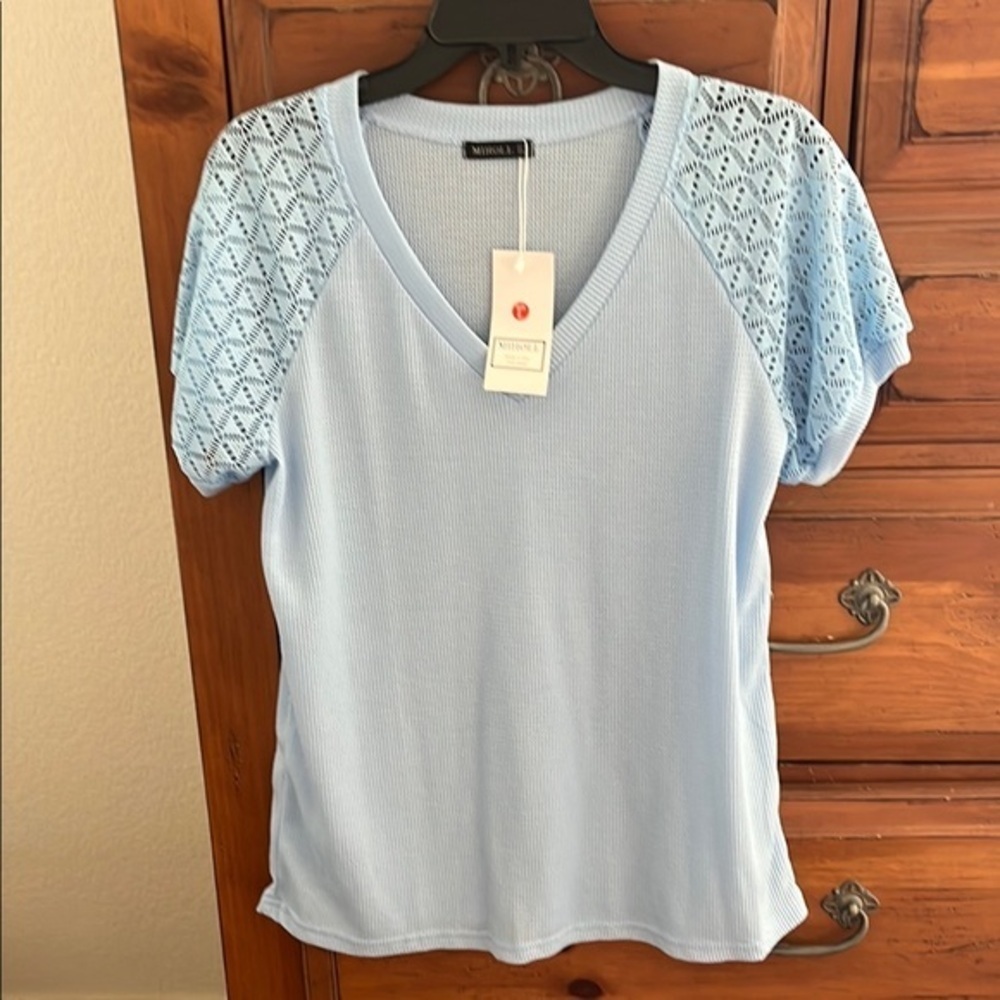 Blue Fitted Tee Short Sleeve